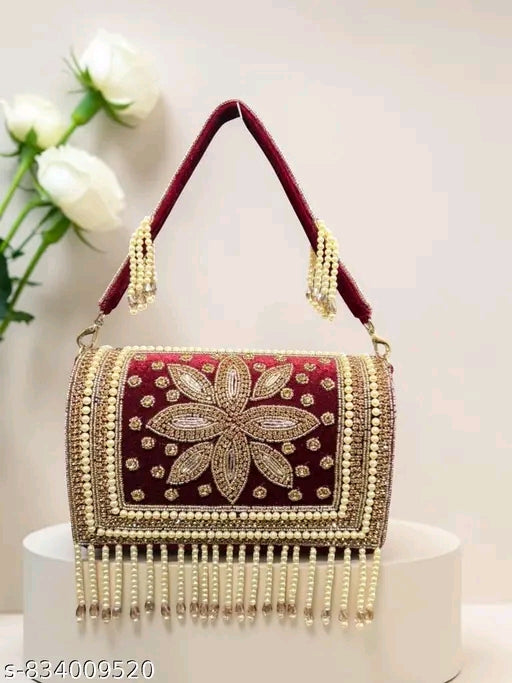 Maroon Grace Bridal Clutch