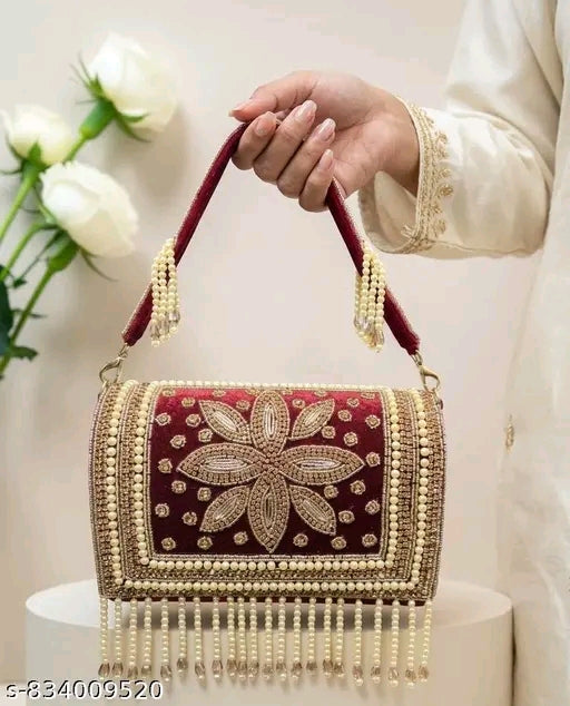Maroon Grace Bridal Clutch