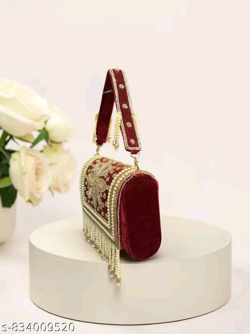 Maroon Grace Bridal Clutch